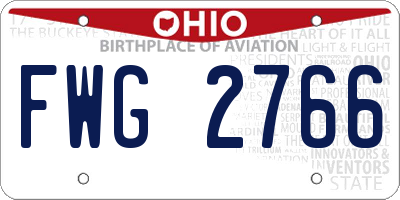 OH license plate FWG2766