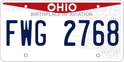 OH license plate FWG2768