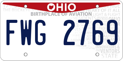 OH license plate FWG2769