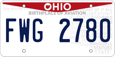 OH license plate FWG2780
