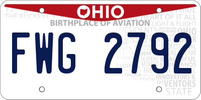 OH license plate FWG2792