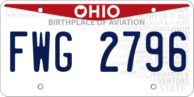 OH license plate FWG2796