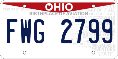 OH license plate FWG2799