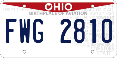OH license plate FWG2810