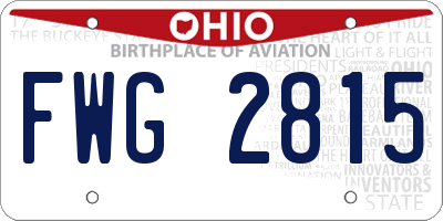 OH license plate FWG2815