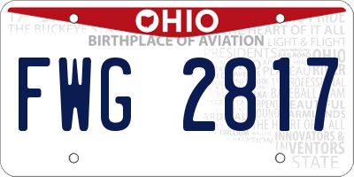 OH license plate FWG2817