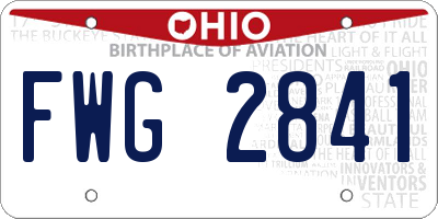 OH license plate FWG2841
