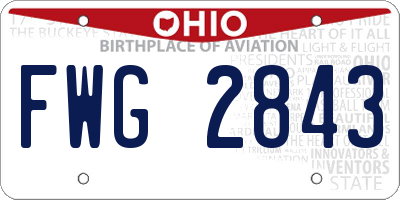 OH license plate FWG2843