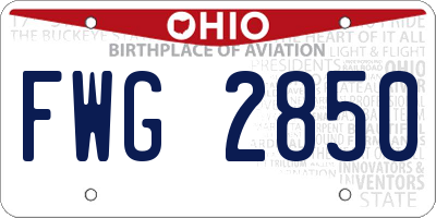OH license plate FWG2850