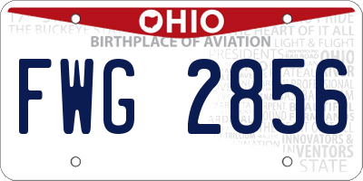 OH license plate FWG2856