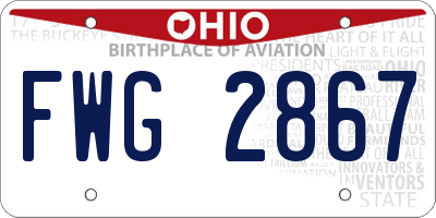OH license plate FWG2867