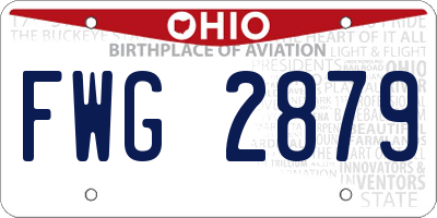 OH license plate FWG2879