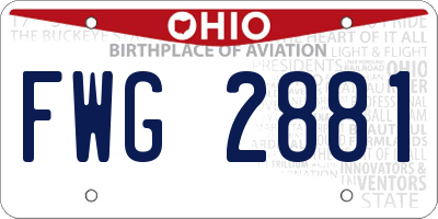 OH license plate FWG2881