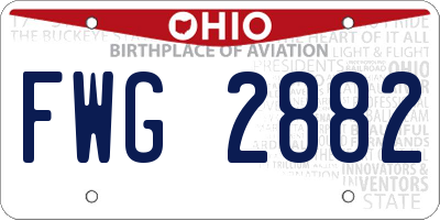 OH license plate FWG2882