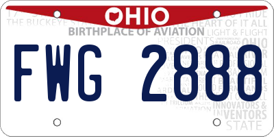 OH license plate FWG2888
