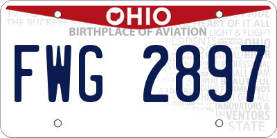 OH license plate FWG2897