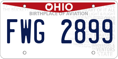 OH license plate FWG2899