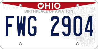 OH license plate FWG2904