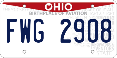 OH license plate FWG2908
