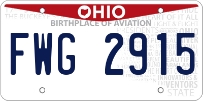 OH license plate FWG2915