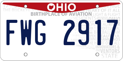 OH license plate FWG2917