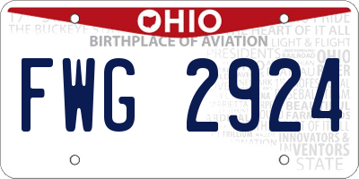 OH license plate FWG2924
