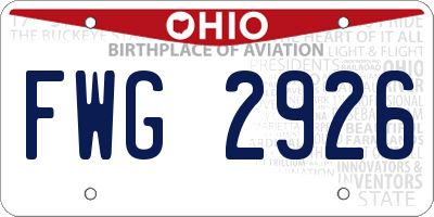 OH license plate FWG2926