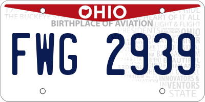 OH license plate FWG2939