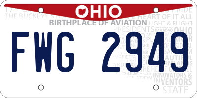 OH license plate FWG2949