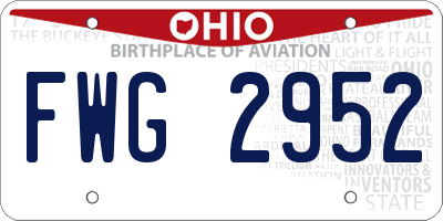 OH license plate FWG2952
