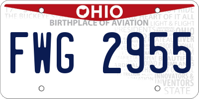 OH license plate FWG2955