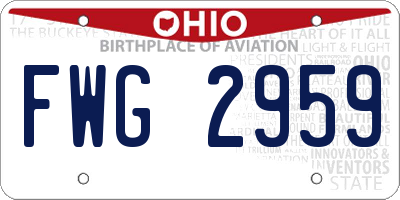 OH license plate FWG2959