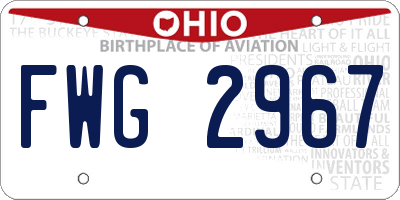 OH license plate FWG2967