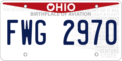 OH license plate FWG2970