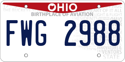 OH license plate FWG2988