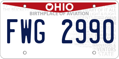 OH license plate FWG2990
