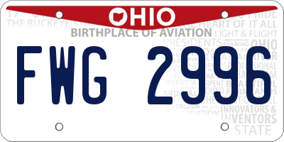 OH license plate FWG2996