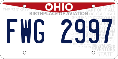 OH license plate FWG2997