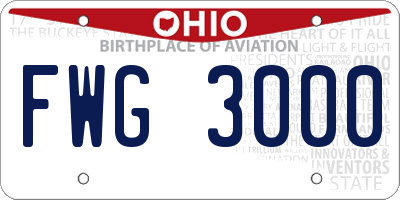 OH license plate FWG3000