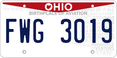 OH license plate FWG3019