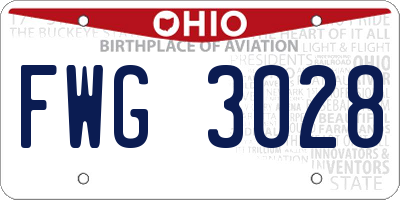 OH license plate FWG3028