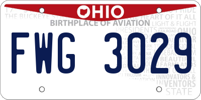 OH license plate FWG3029