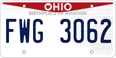 OH license plate FWG3062