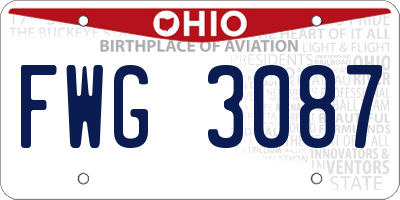 OH license plate FWG3087