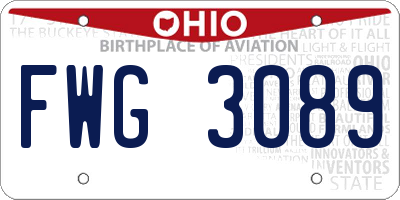 OH license plate FWG3089