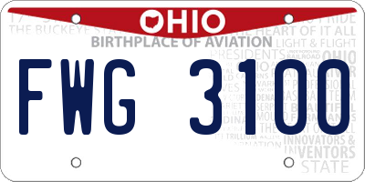 OH license plate FWG3100