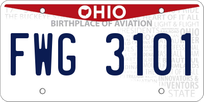 OH license plate FWG3101