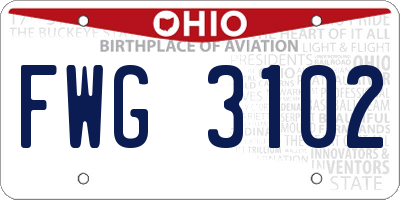 OH license plate FWG3102