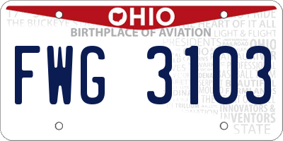 OH license plate FWG3103