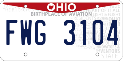 OH license plate FWG3104